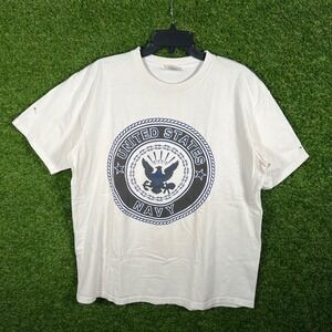 Vintage United States Navy T-Shirt SOFFE Made in USA Double Sided Size L 90's